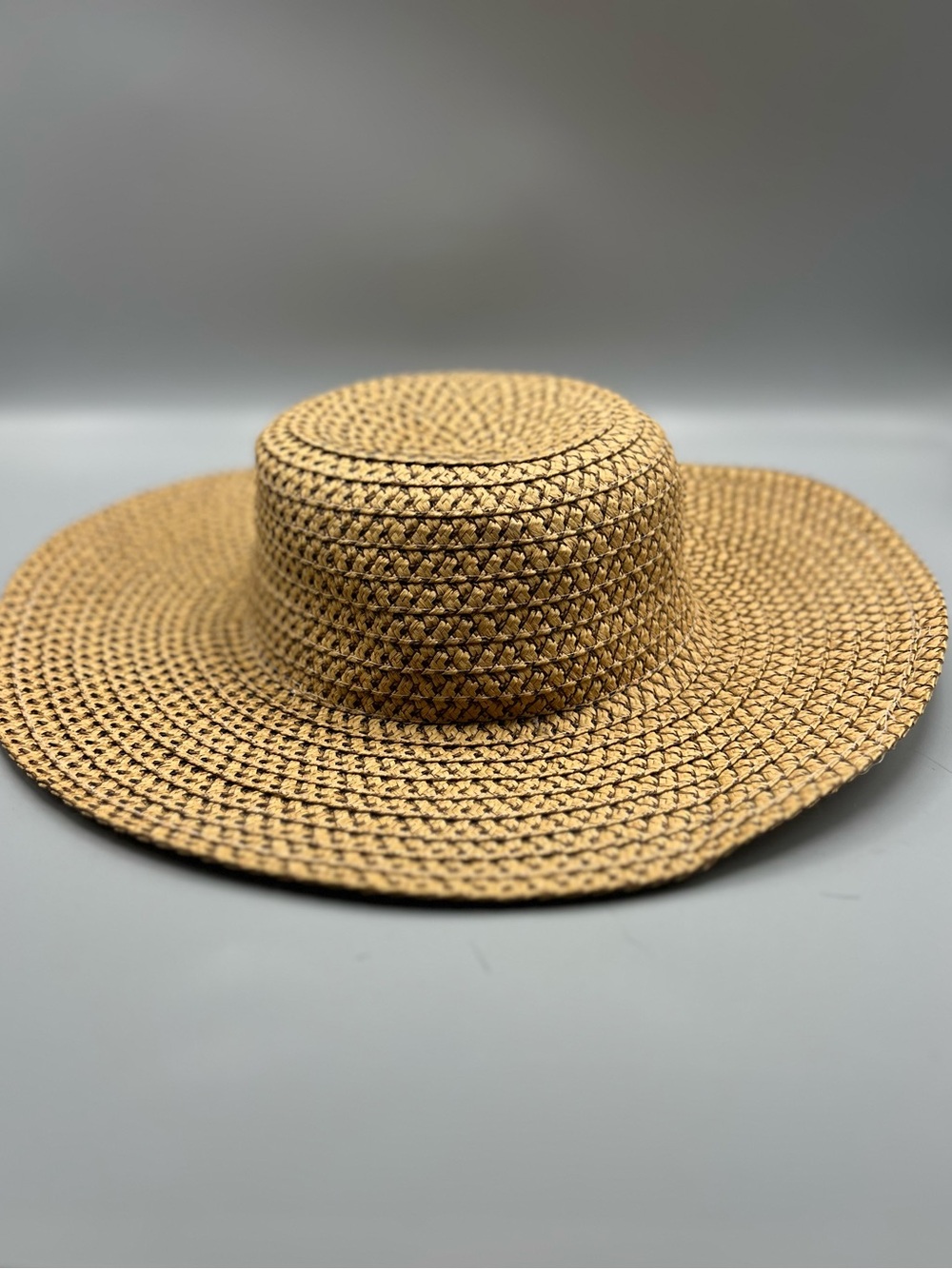 Max Grey Wide Brim Straw Sun Hat - Natural Tan